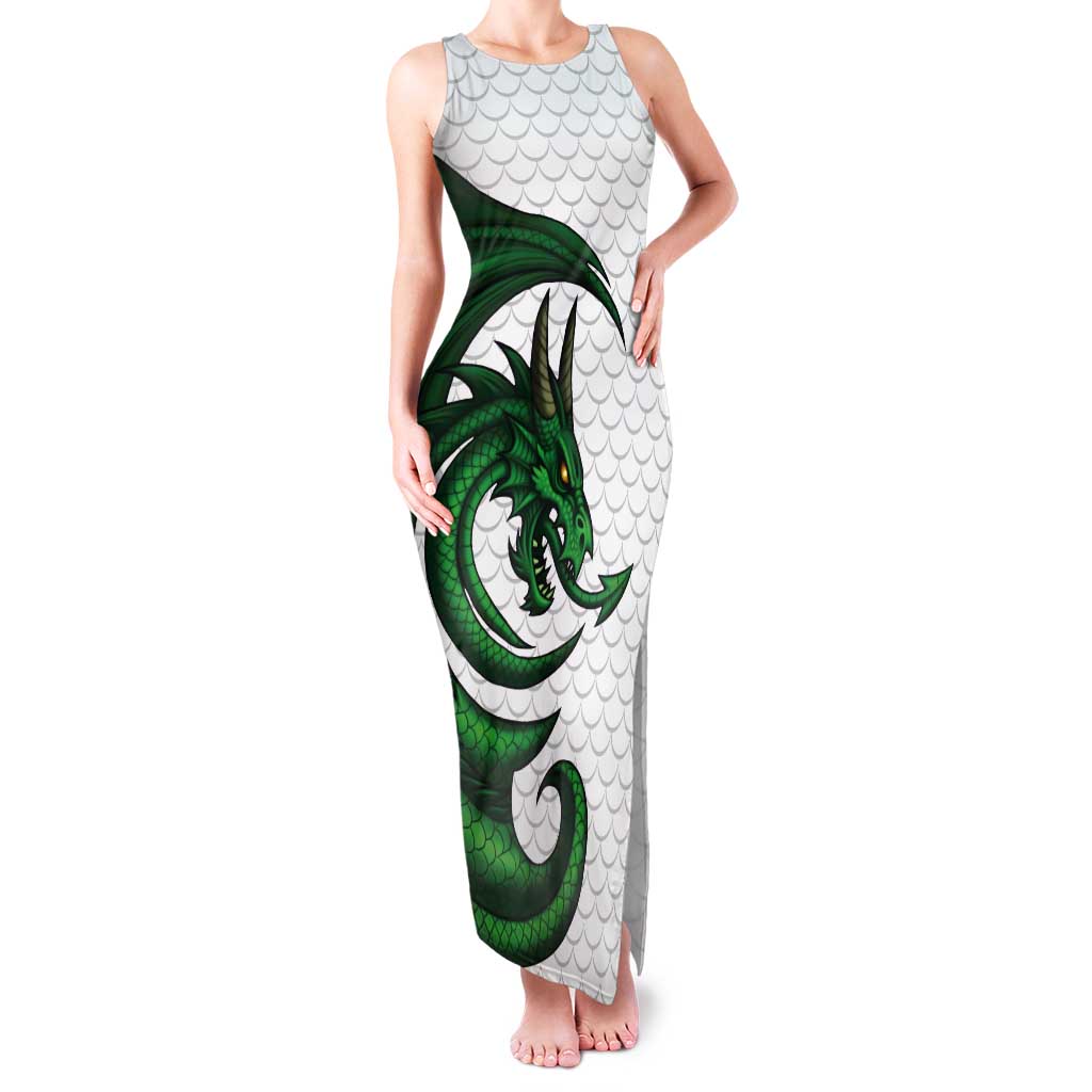 Wales Celtic Dragon Tank Maxi Dress Welsh Mythic Green Dragon - Wonder Print Shop