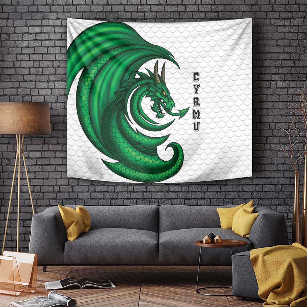 Wales Celtic Dragon Tapestry Welsh Mythic Green Dragon - Wonder Print Shop