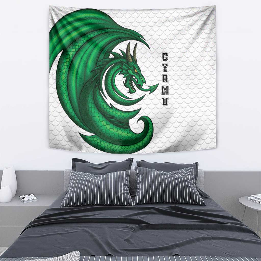 Wales Celtic Dragon Tapestry Welsh Mythic Green Dragon - Wonder Print Shop