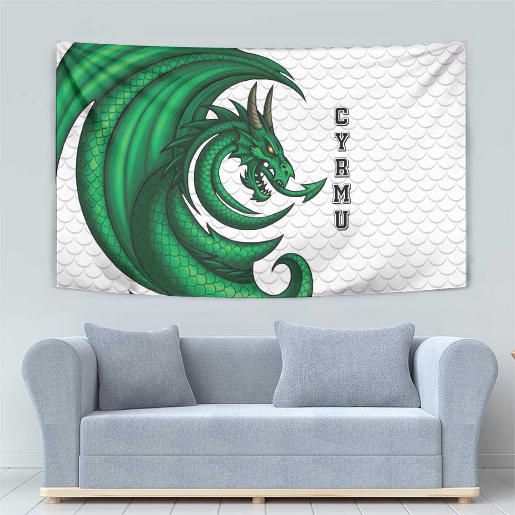 Wales Celtic Dragon Tapestry Welsh Mythic Green Dragon - Wonder Print Shop