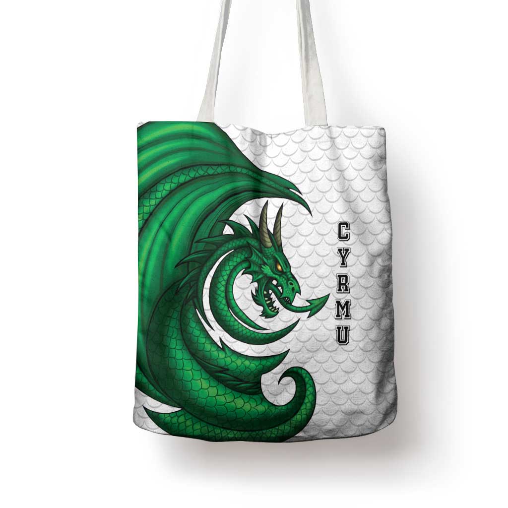 Wales Celtic Dragon Tote Bag Welsh Mythic Green Dragon - Wonder Print Shop