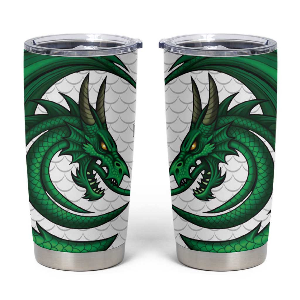 Wales Celtic Dragon Tumbler Cup Welsh Mythic Green Dragon - Wonder Print Shop