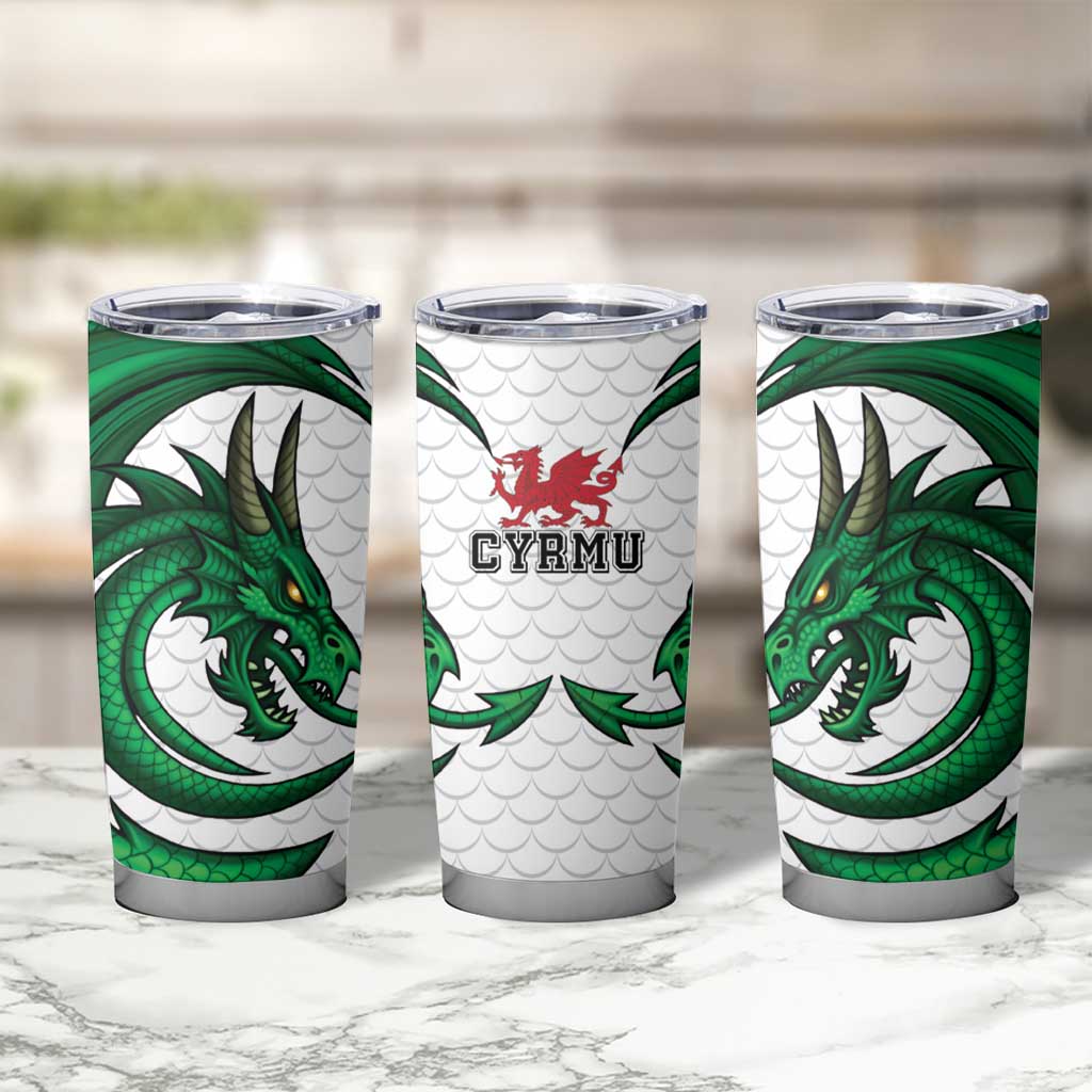Wales Celtic Dragon Tumbler Cup Welsh Mythic Green Dragon - Wonder Print Shop