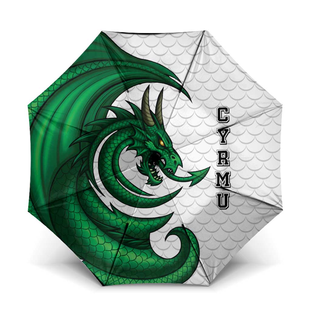 Wales Celtic Dragon Umbrella Welsh Mythic Green Dragon - Wonder Print Shop
