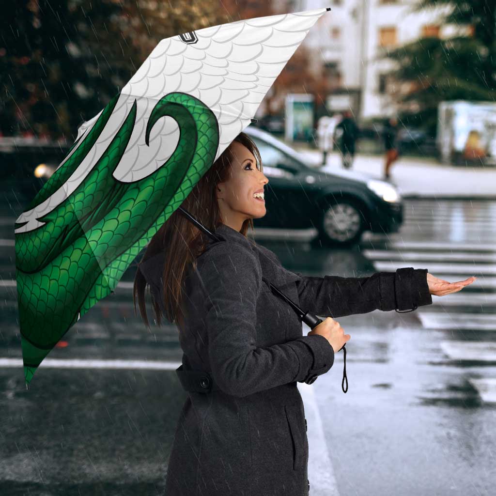 Wales Celtic Dragon Umbrella Welsh Mythic Green Dragon - Wonder Print Shop