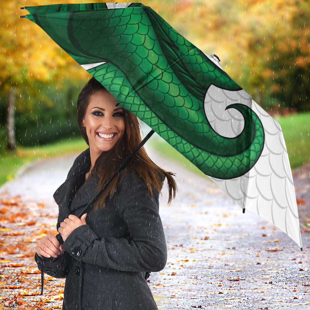 Wales Celtic Dragon Umbrella Welsh Mythic Green Dragon - Wonder Print Shop