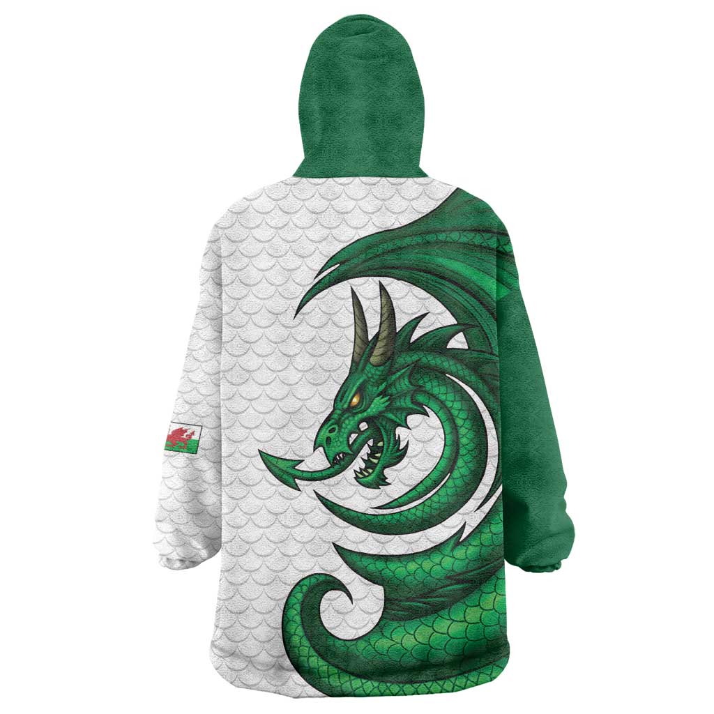 Wales Celtic Dragon Wearable Blanket Hoodie Welsh Mythic Green Dragon - Wonder Print Shop