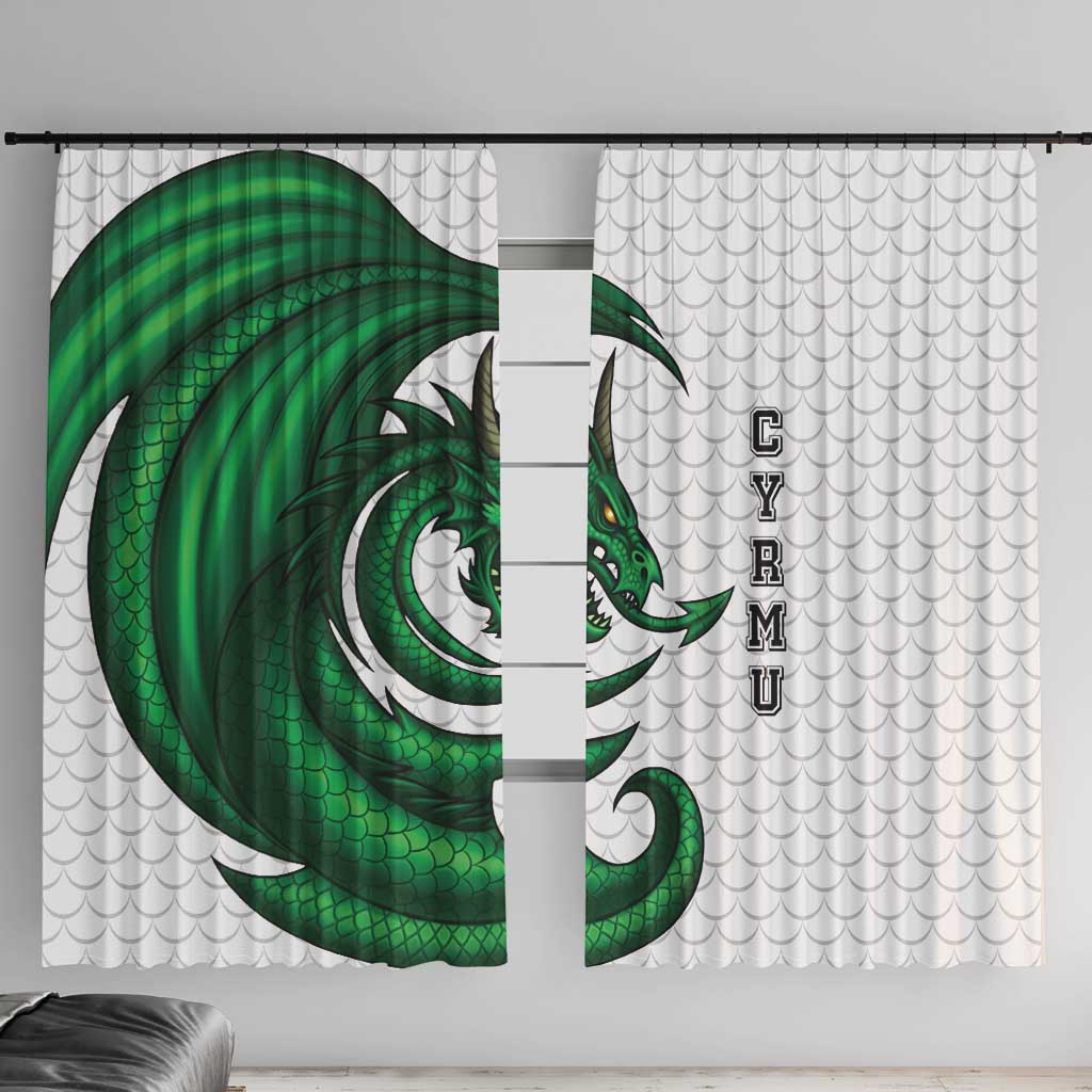 Wales Celtic Dragon Window Curtain Welsh Mythic Green Dragon - Wonder Print Shop