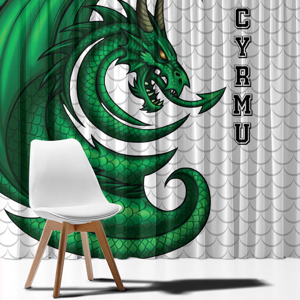 Wales Celtic Dragon Window Curtain Welsh Mythic Green Dragon - Wonder Print Shop