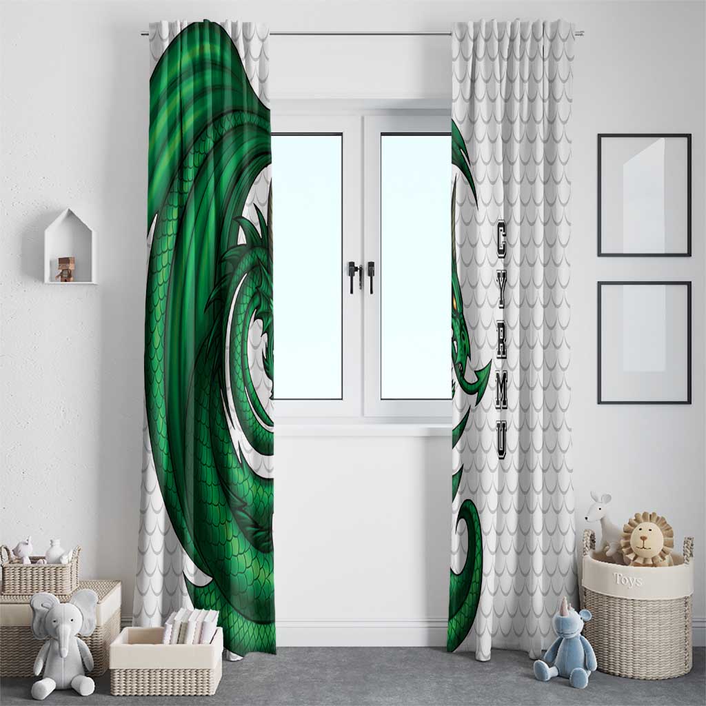 Wales Celtic Dragon Window Curtain Welsh Mythic Green Dragon - Wonder Print Shop