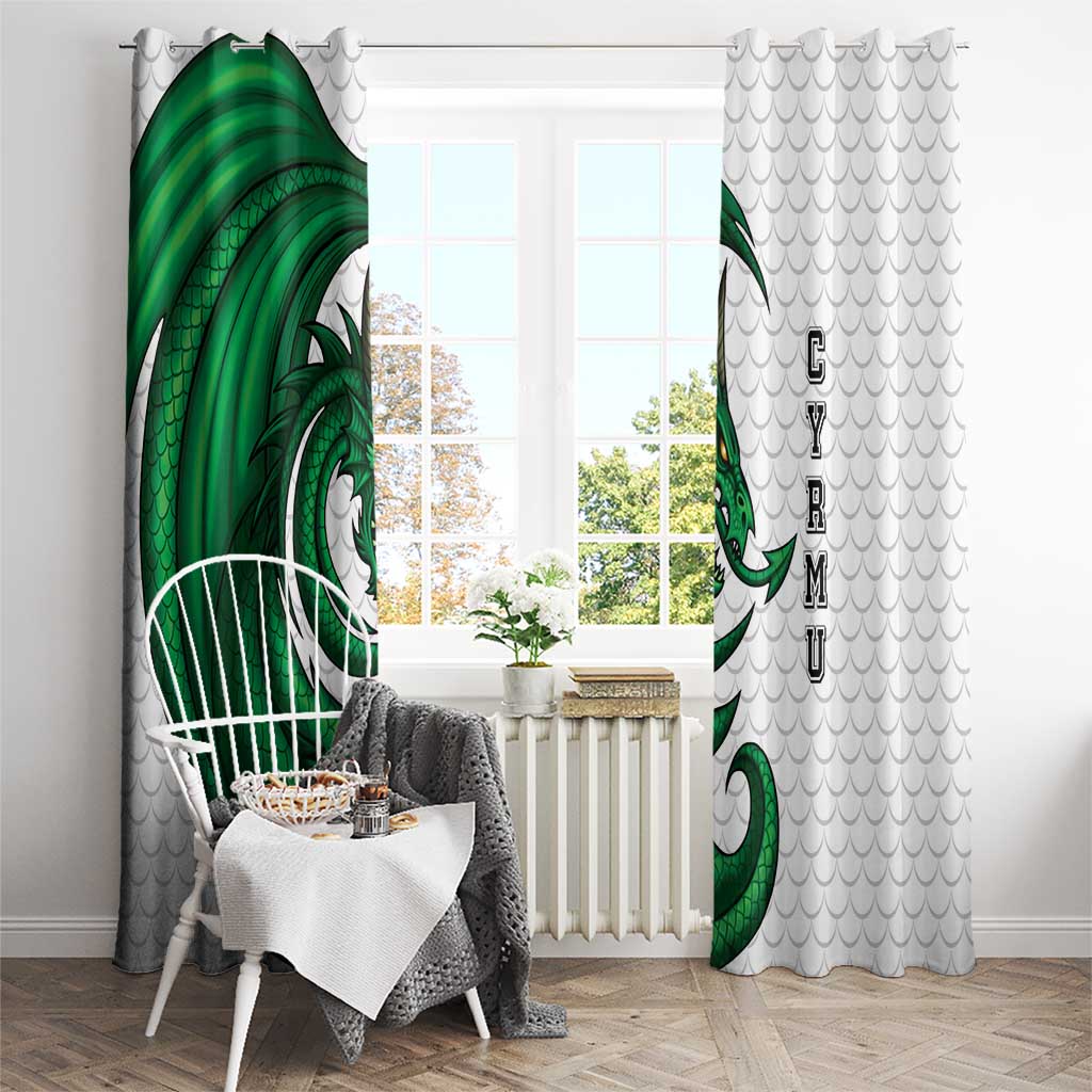 Wales Celtic Dragon Window Curtain Welsh Mythic Green Dragon - Wonder Print Shop