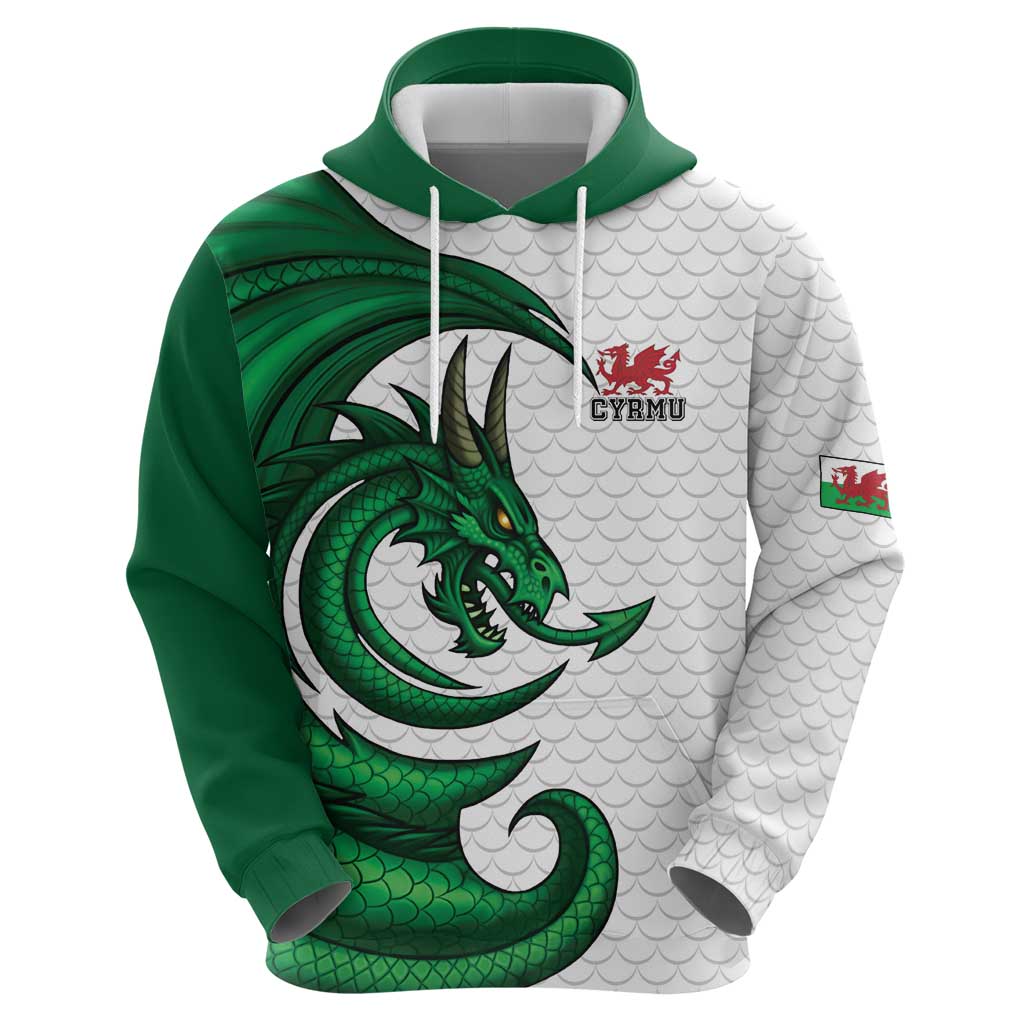 Wales Celtic Dragon Zip Hoodie Welsh Mythic Green Dragon - Wonder Print Shop