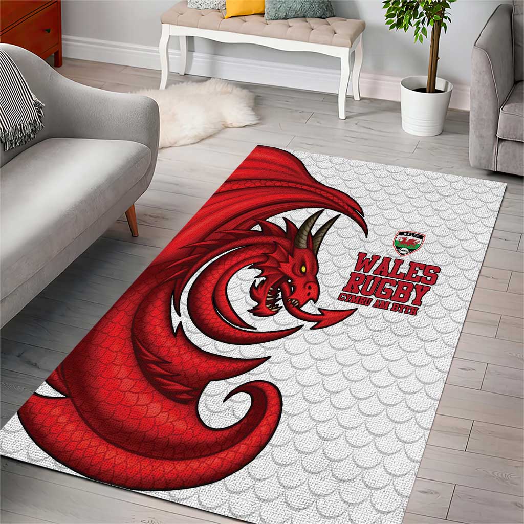 Wales Rugby Red Dragon Area Rug Cymru Am Byth - Wonder Print Shop