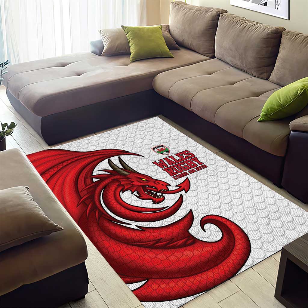 Wales Rugby Red Dragon Area Rug Cymru Am Byth - Wonder Print Shop