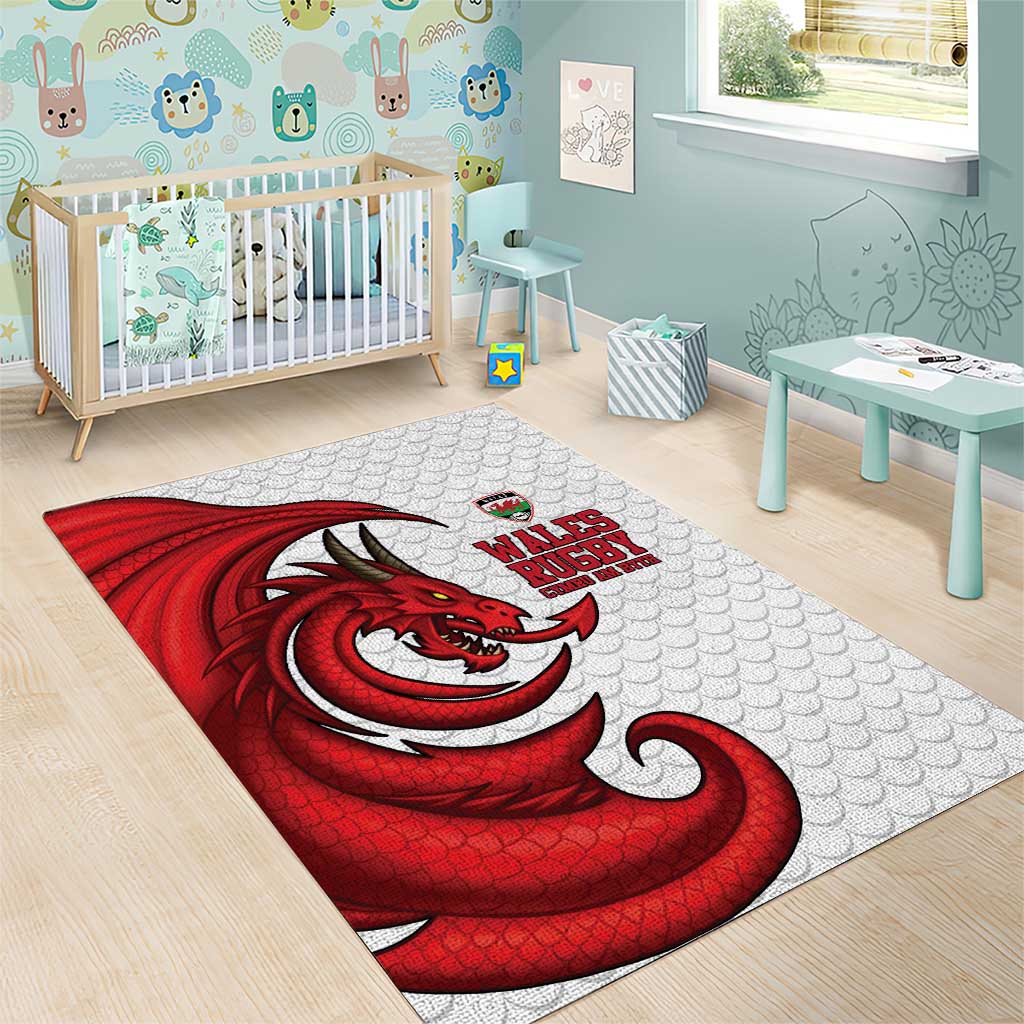 Wales Rugby Red Dragon Area Rug Cymru Am Byth - Wonder Print Shop