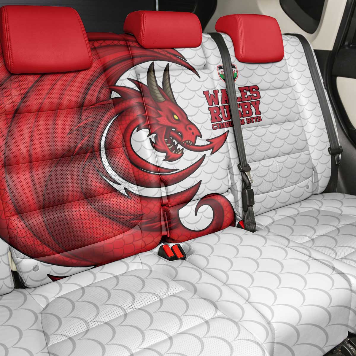 Wales Rugby Red Dragon Back Car Seat Cover Cymru Am Byth - Wonder Print Shop