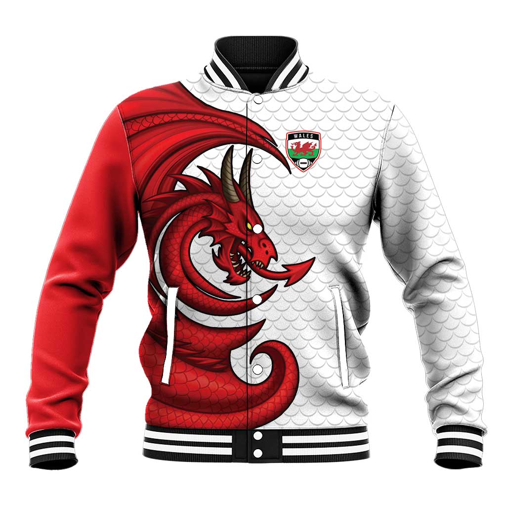 Wales Rugby Red Dragon Baseball Jacket Cymru Am Byth - Wonder Print Shop