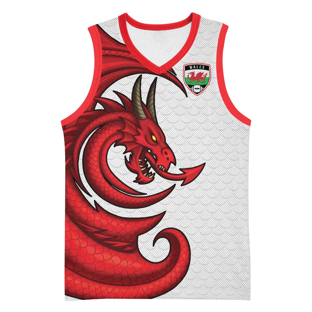 Wales Rugby Red Dragon Basketball Jersey Cymru Am Byth - Wonder Print Shop