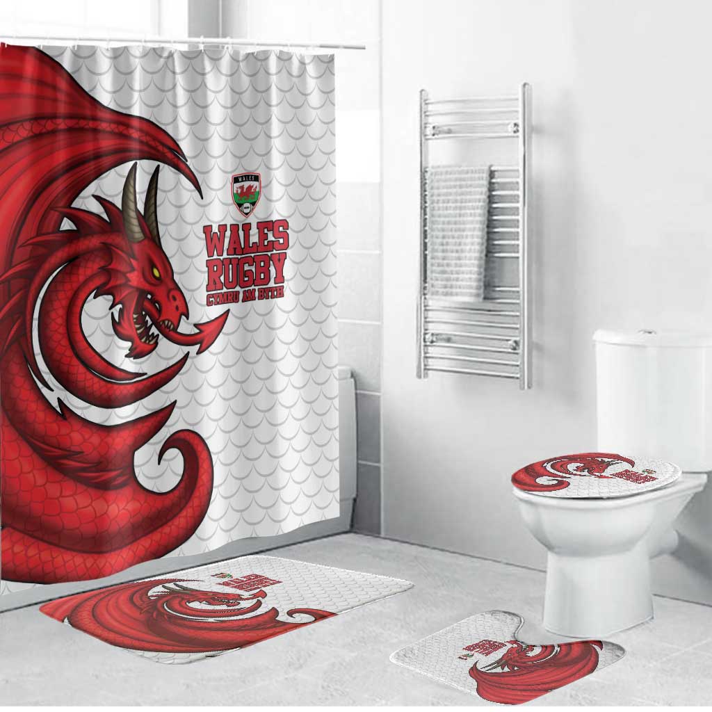 Wales Rugby Red Dragon Bathroom Set Cymru Am Byth - Wonder Print Shop