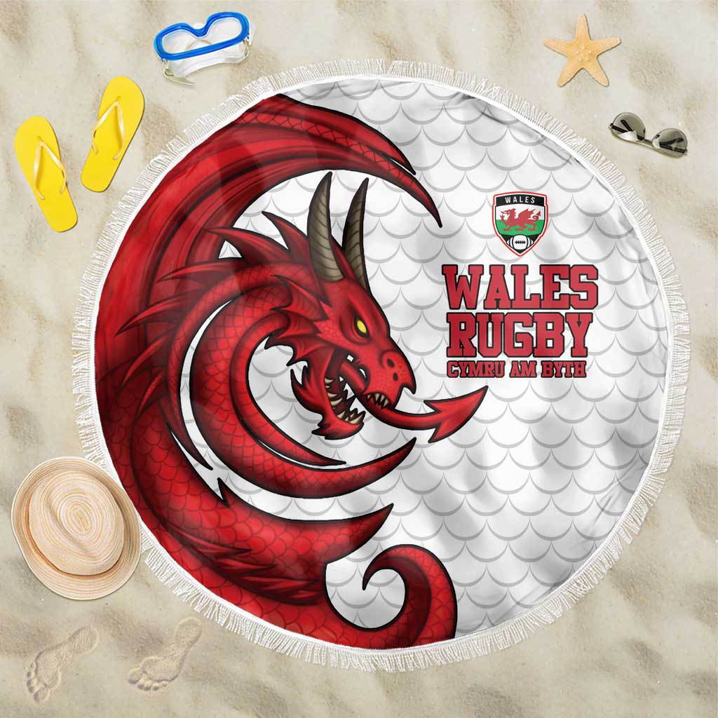 Wales Rugby Red Dragon Beach Blanket Cymru Am Byth - Wonder Print Shop