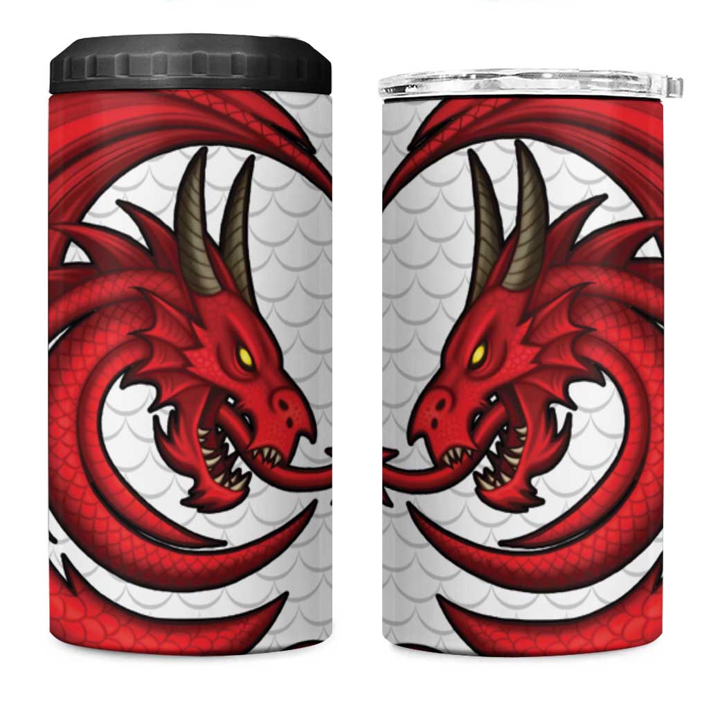 Wales Rugby Red Dragon 4 in 1 Can Cooler Tumbler Cymru Am Byth - Wonder Print Shop