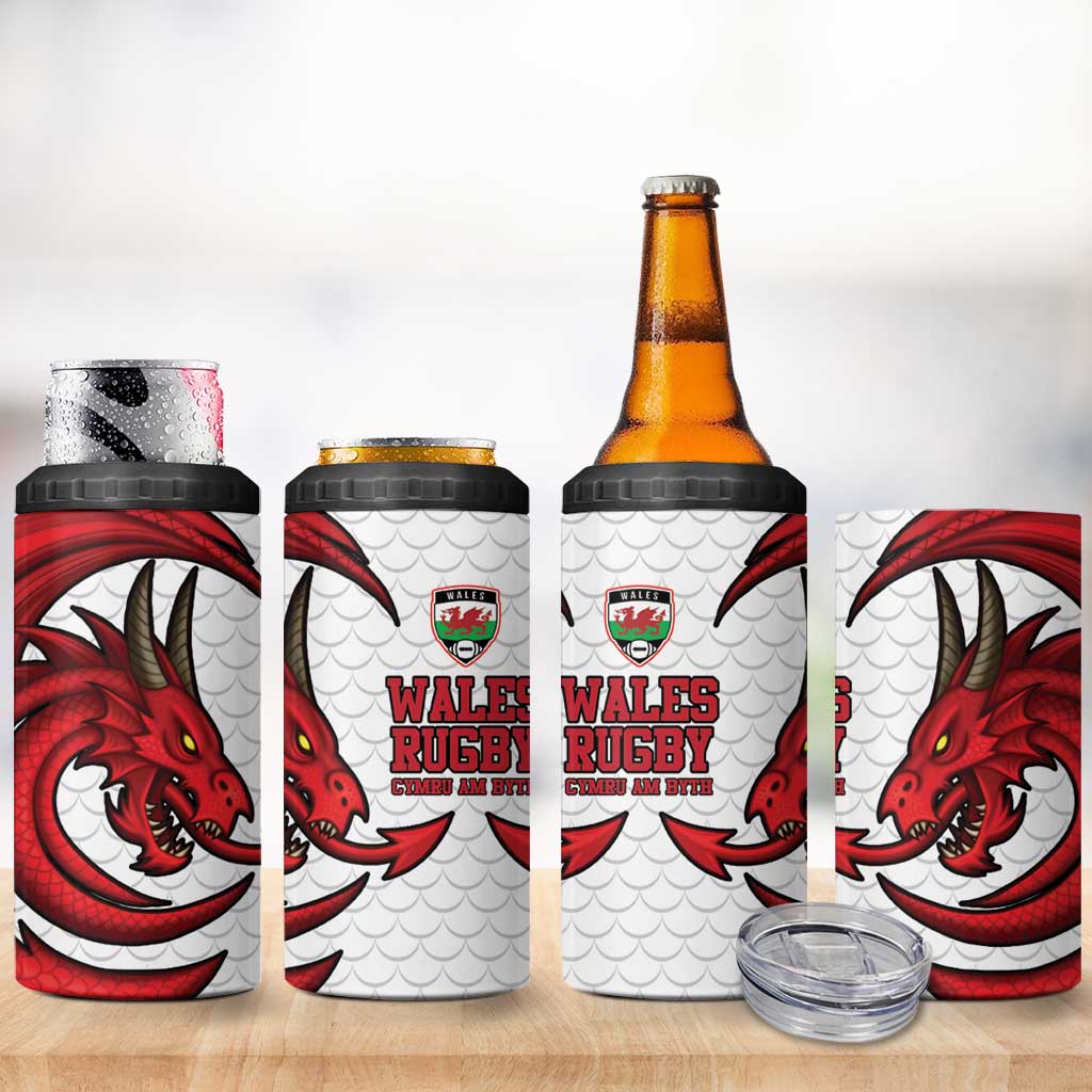 Wales Rugby Red Dragon 4 in 1 Can Cooler Tumbler Cymru Am Byth - Wonder Print Shop