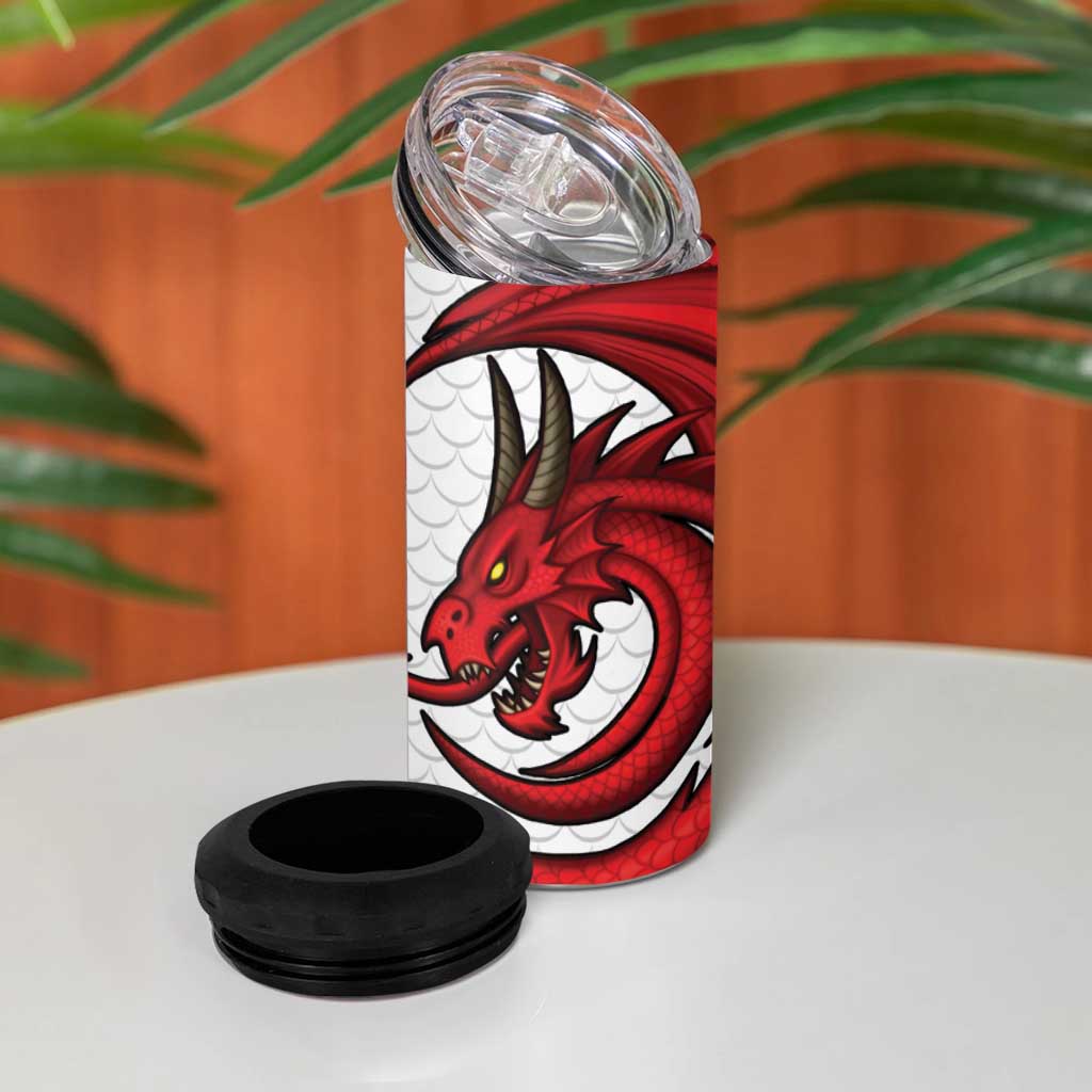 Wales Rugby Red Dragon 4 in 1 Can Cooler Tumbler Cymru Am Byth - Wonder Print Shop