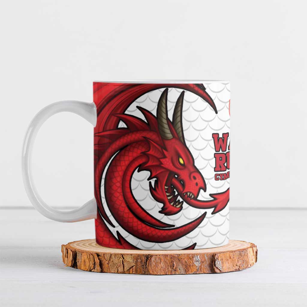 Wales Rugby Red Dragon Ceramic Mug Cymru Am Byth - Wonder Print Shop