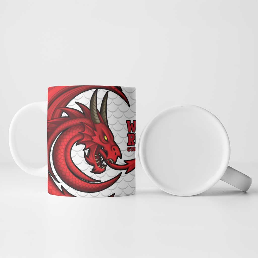 Wales Rugby Red Dragon Ceramic Mug Cymru Am Byth - Wonder Print Shop