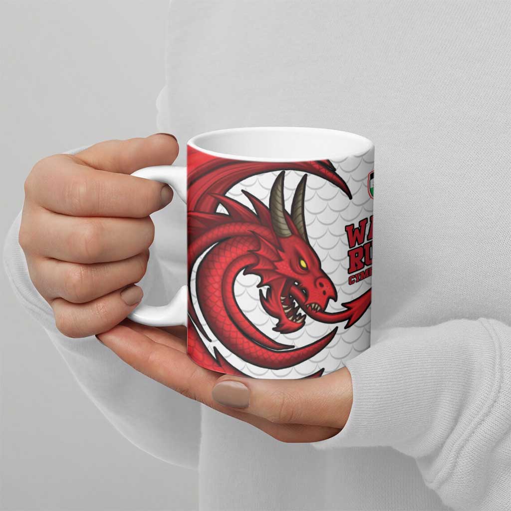 Wales Rugby Red Dragon Ceramic Mug Cymru Am Byth - Wonder Print Shop