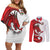 Wales Rugby Red Dragon Couples Matching Off Shoulder Short Dress and Long Sleeve Button Shirt Cymru Am Byth - Wonder Print Shop