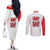 Wales Rugby Red Dragon Couples Matching Off The Shoulder Long Sleeve Dress and Long Sleeve Button Shirt Cymru Am Byth - Wonder Print Shop