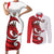 Wales Rugby Red Dragon Couples Matching Short Sleeve Bodycon Dress and Long Sleeve Button Shirt Cymru Am Byth - Wonder Print Shop