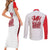 Wales Rugby Red Dragon Couples Matching Short Sleeve Bodycon Dress and Long Sleeve Button Shirt Cymru Am Byth - Wonder Print Shop