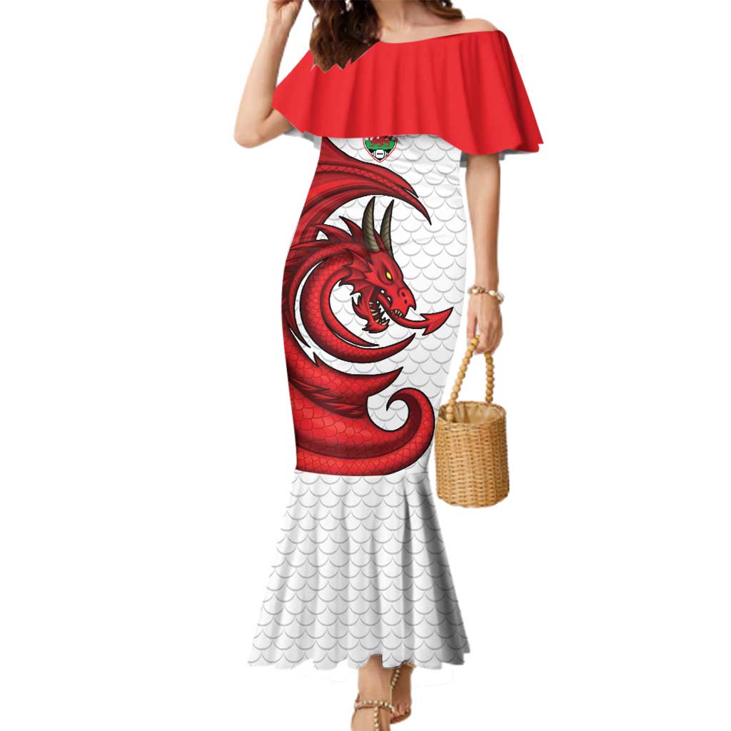 Wales Rugby Red Dragon Family Matching Mermaid Dress and Hawaiian Shirt Cymru Am Byth - Wonder Print Shop