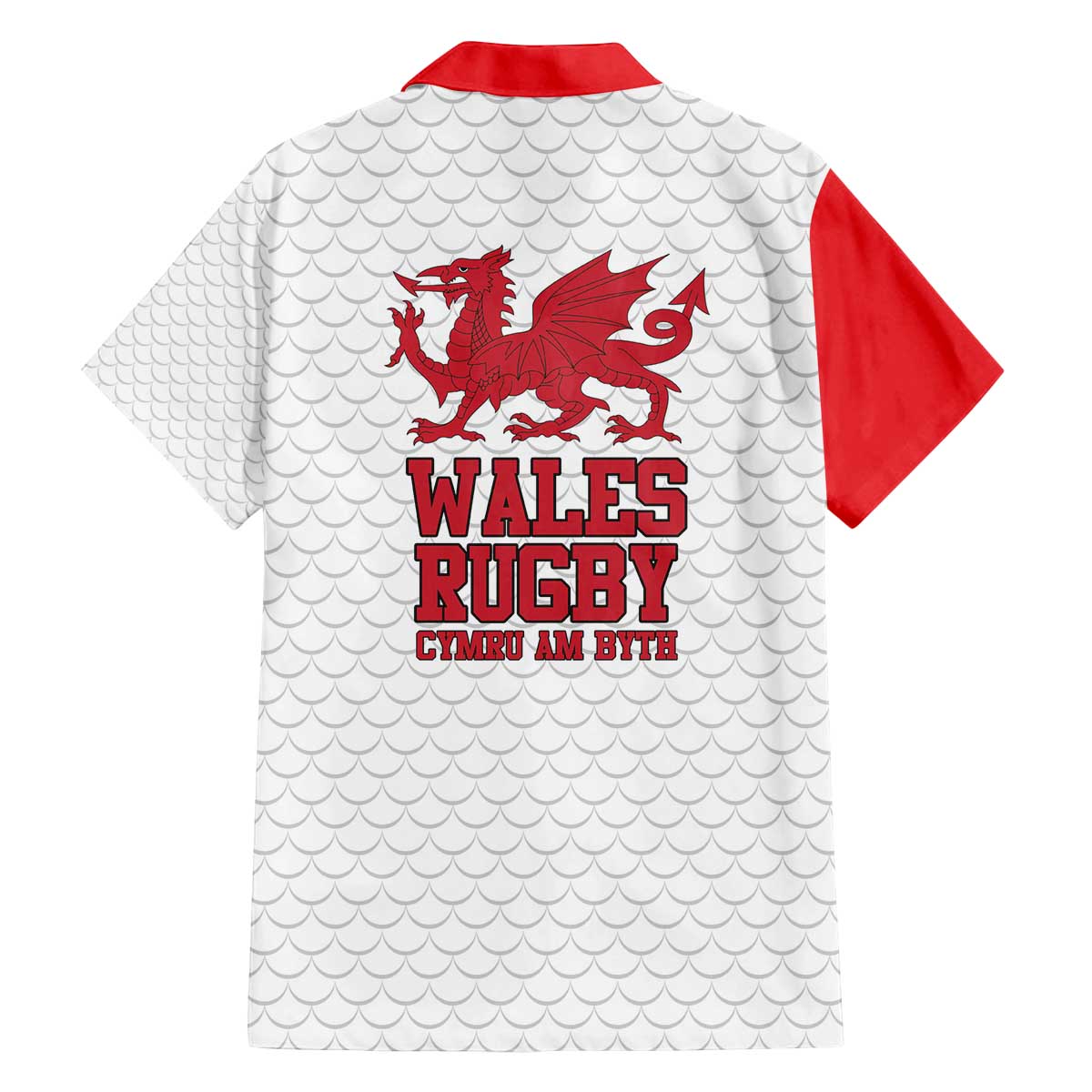 Wales Rugby Red Dragon Family Matching Off The Shoulder Long Sleeve Dress and Hawaiian Shirt Cymru Am Byth - Wonder Print Shop