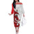 Wales Rugby Red Dragon Family Matching Off The Shoulder Long Sleeve Dress and Hawaiian Shirt Cymru Am Byth - Wonder Print Shop