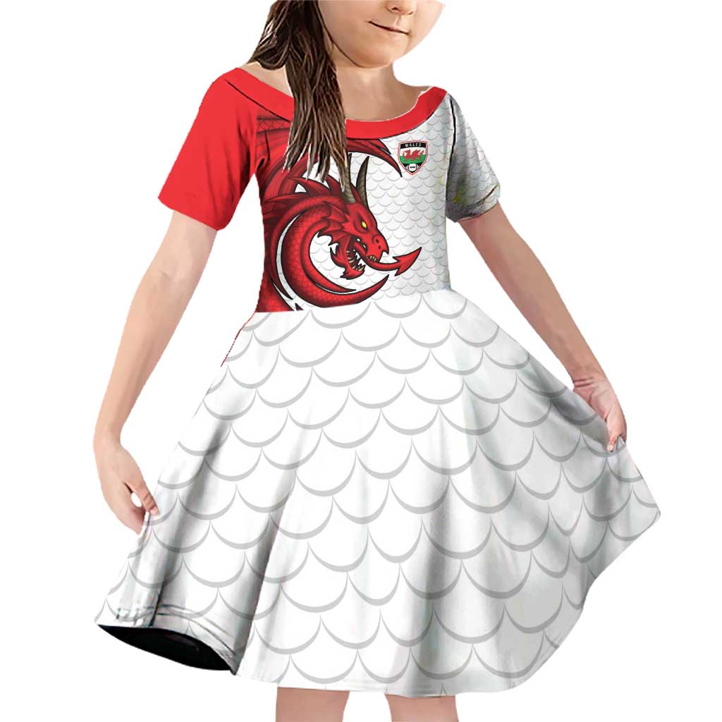 Wales Rugby Red Dragon Family Matching Off Shoulder Short Dress and Hawaiian Shirt Cymru Am Byth - Wonder Print Shop