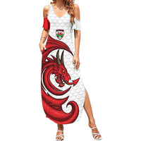 Wales Rugby Red Dragon Family Matching Summer Maxi Dress and Hawaiian Shirt Cymru Am Byth - Wonder Print Shop