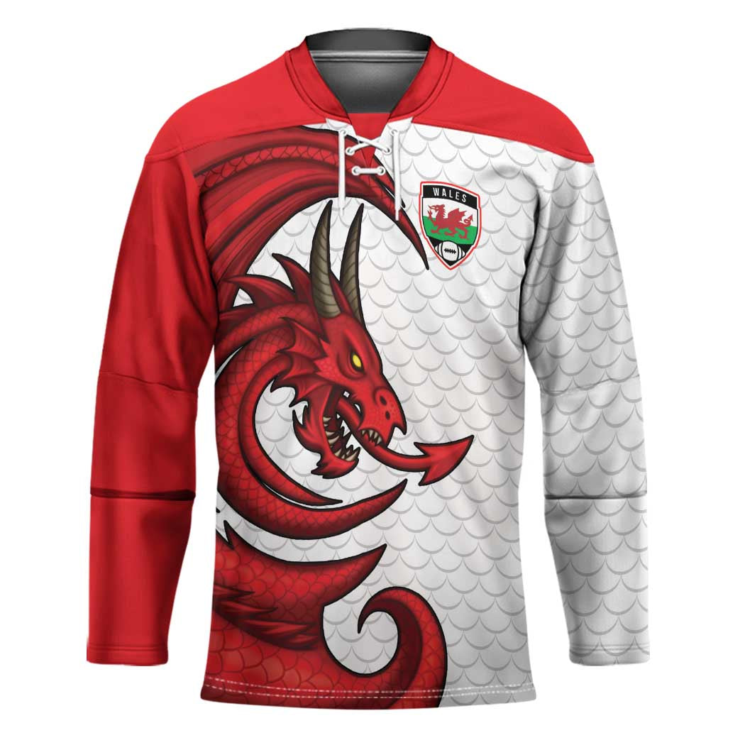 Wales Rugby Red Dragon Hockey Jersey Cymru Am Byth - Wonder Print Shop