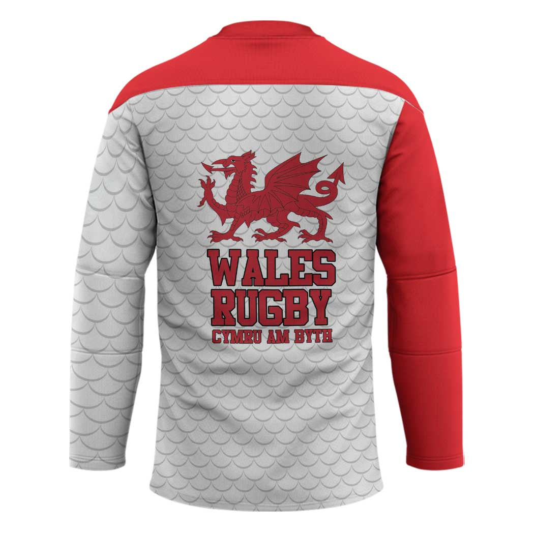 Wales Rugby Red Dragon Hockey Jersey Cymru Am Byth - Wonder Print Shop