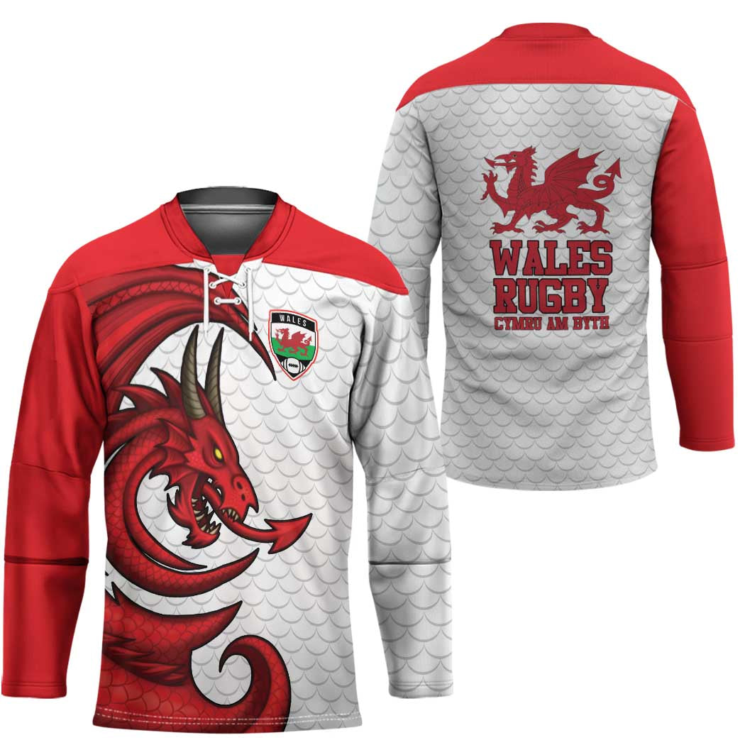 Wales Rugby Red Dragon Hockey Jersey Cymru Am Byth - Wonder Print Shop