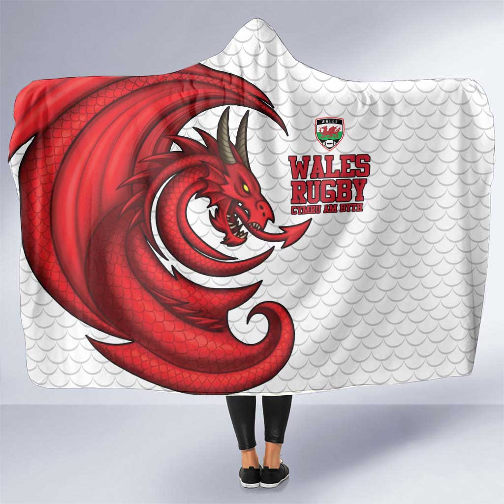 Wales Rugby Red Dragon Hooded Blanket Cymru Am Byth - Wonder Print Shop