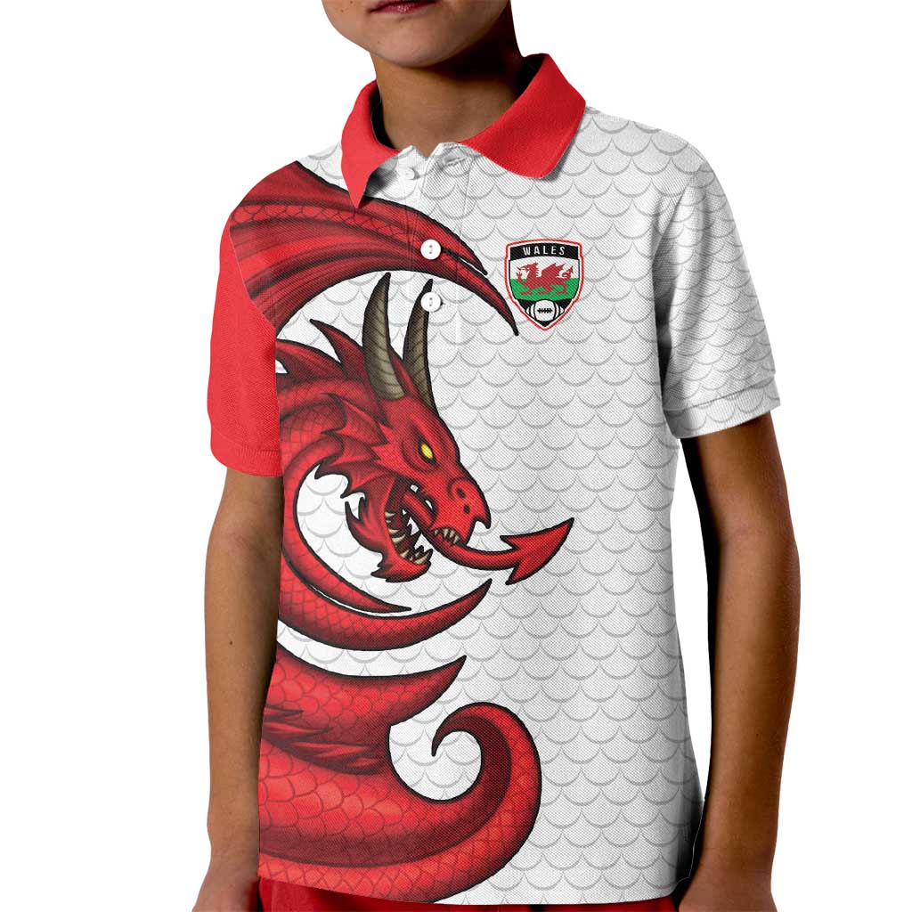 Wales Rugby Red Dragon Kid Polo Shirt Cymru Am Byth - Wonder Print Shop