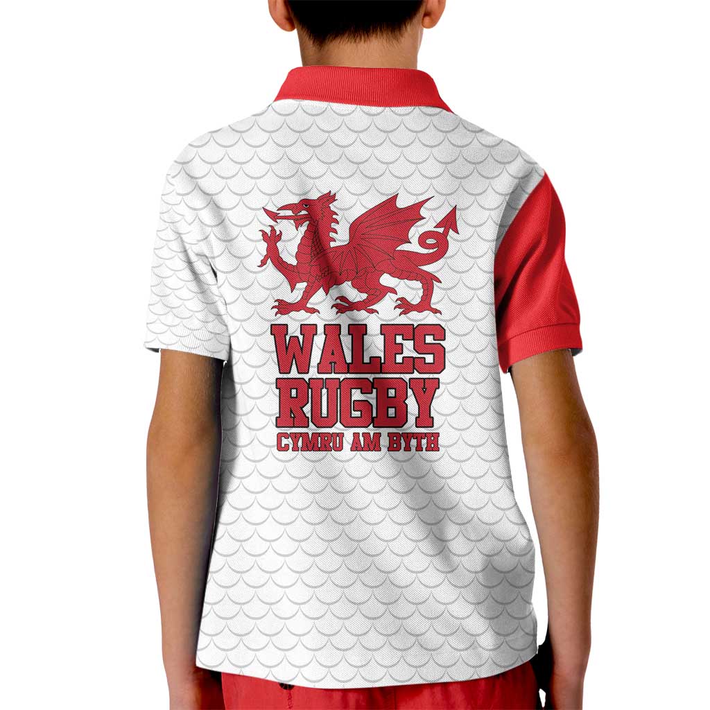 Wales Rugby Red Dragon Kid Polo Shirt Cymru Am Byth - Wonder Print Shop