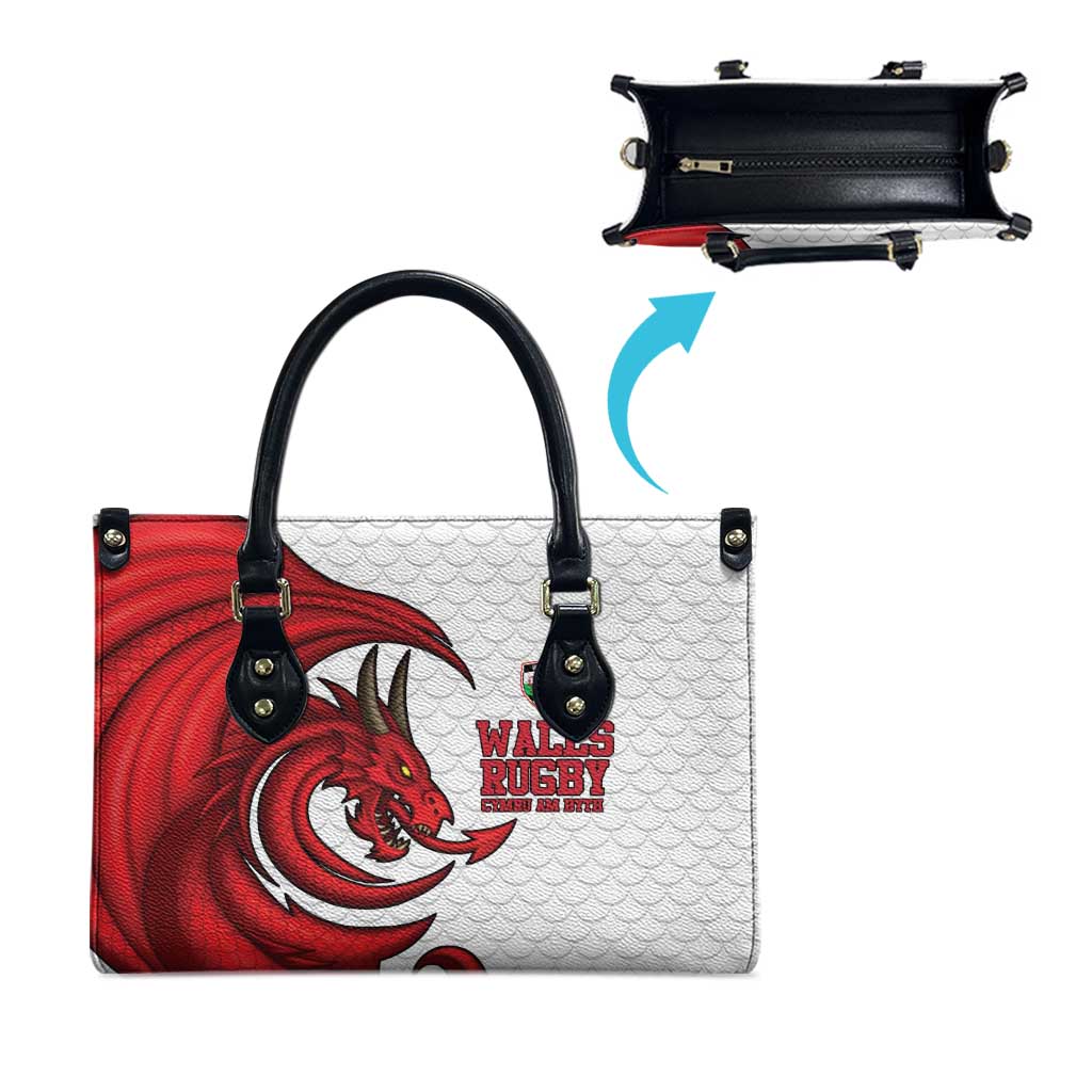 Wales Rugby Red Dragon Leather Bag Cymru Am Byth - Wonder Print Shop