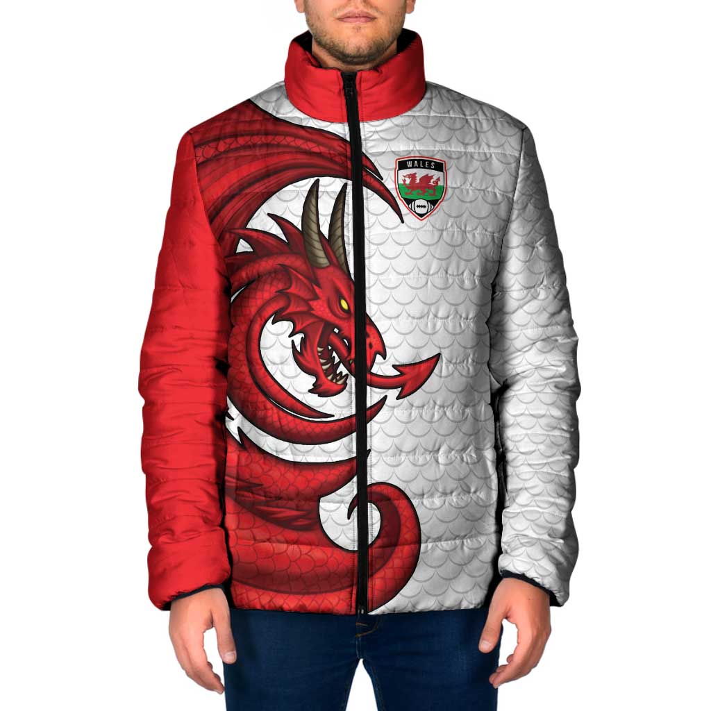 Wales Rugby Red Dragon Padded Jacket Cymru Am Byth - Wonder Print Shop