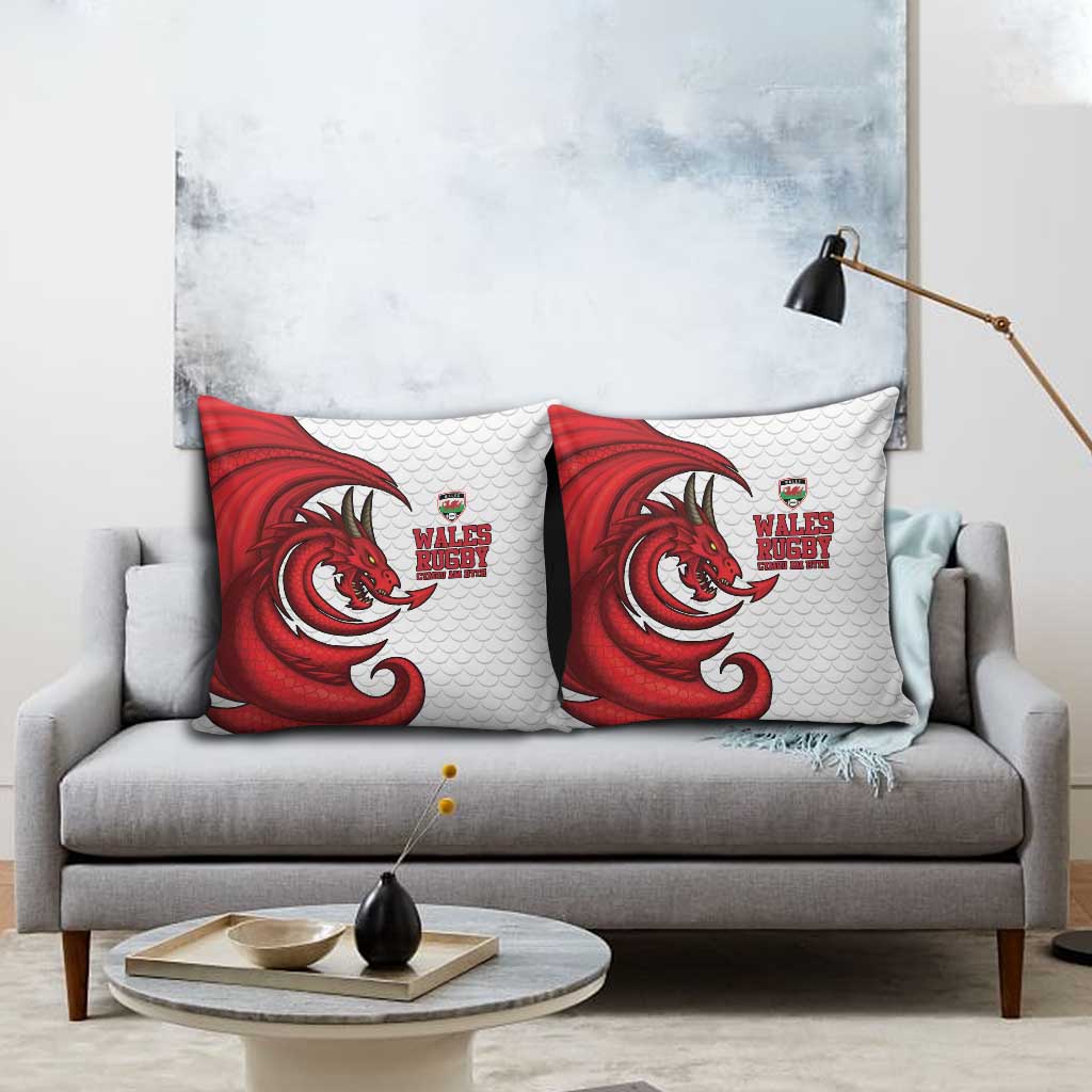 Wales Rugby Red Dragon Pillow Cover Cymru Am Byth - Wonder Print Shop