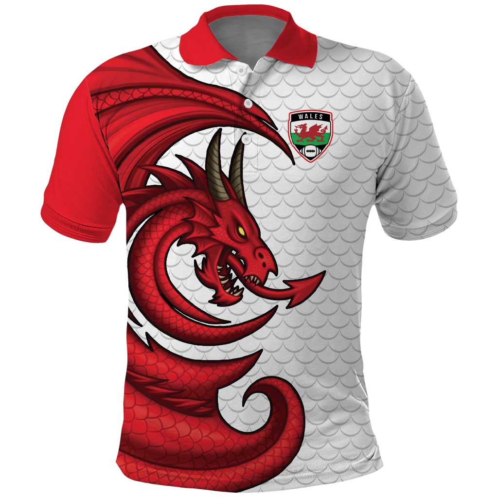 Wales Rugby Red Dragon Polo Shirt Cymru Am Byth - Wonder Print Shop