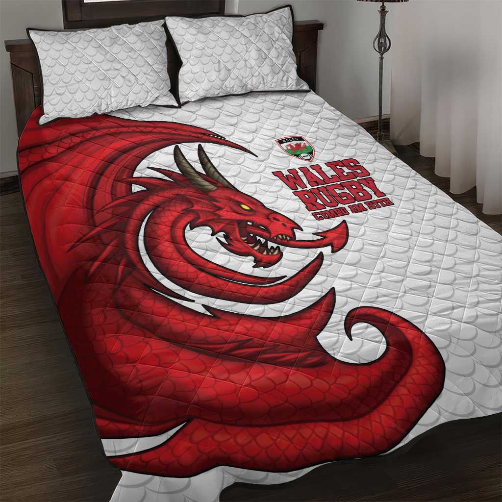 Wales Rugby Red Dragon Quilt Bed Set Cymru Am Byth - Wonder Print Shop